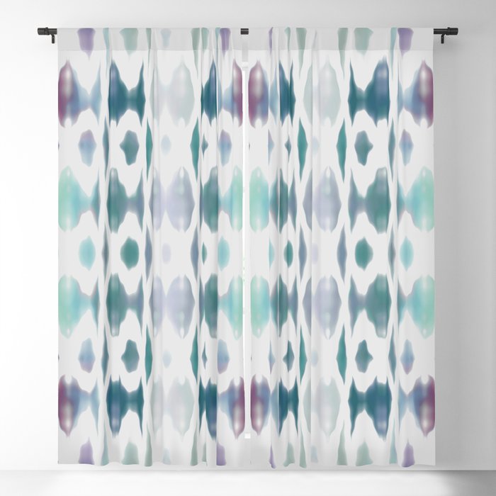 Light As Air Teal Purple Pattern Blackout Curtain