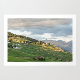 Lavaux Vineyards on Lake Leman in Switzerland | Travel Photography Art Print