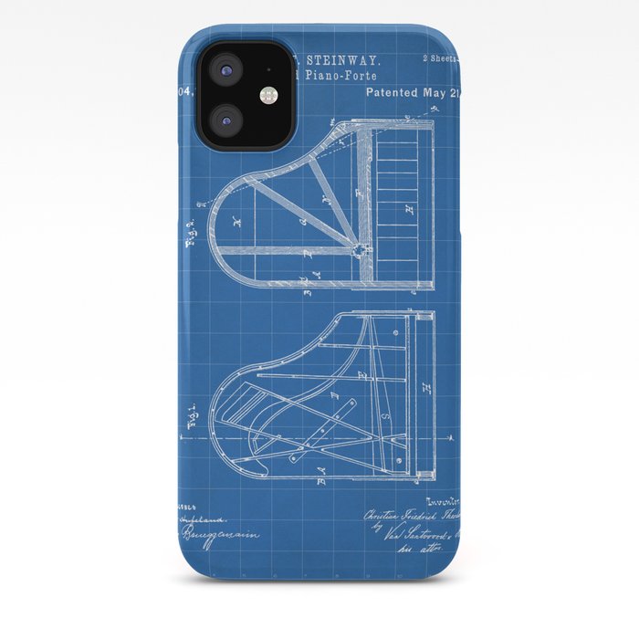 Steinway Grand Piano Patent Piano Player Art Blueprint Iphone Case By Patentpress Society6
