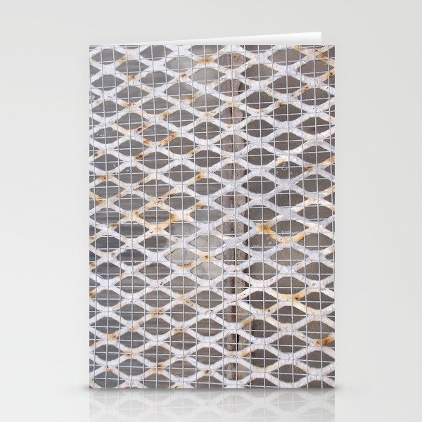 INDUSTRIAL. Rusty white grating. Stationery Cards
