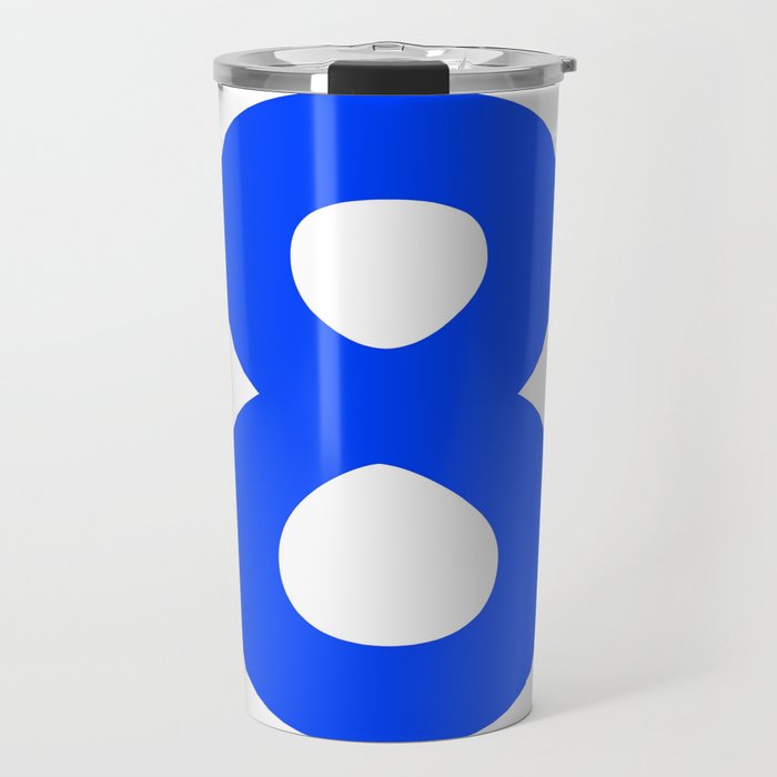 Number 8 (Blue & White) Travel Mug
