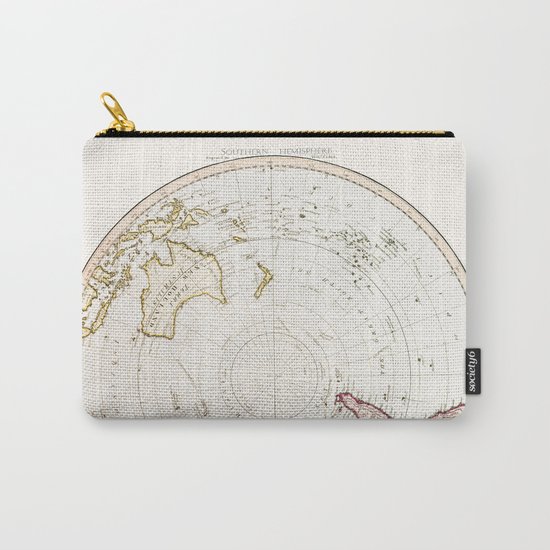 Southern Hemisphere - reproduction of William Faden's 1790 engraving Carry-All Pouch