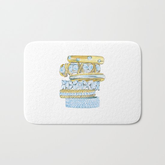 Golden Rings Bath Mat