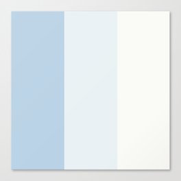  Baby blue cream solid color stripes pattern Canvas Print