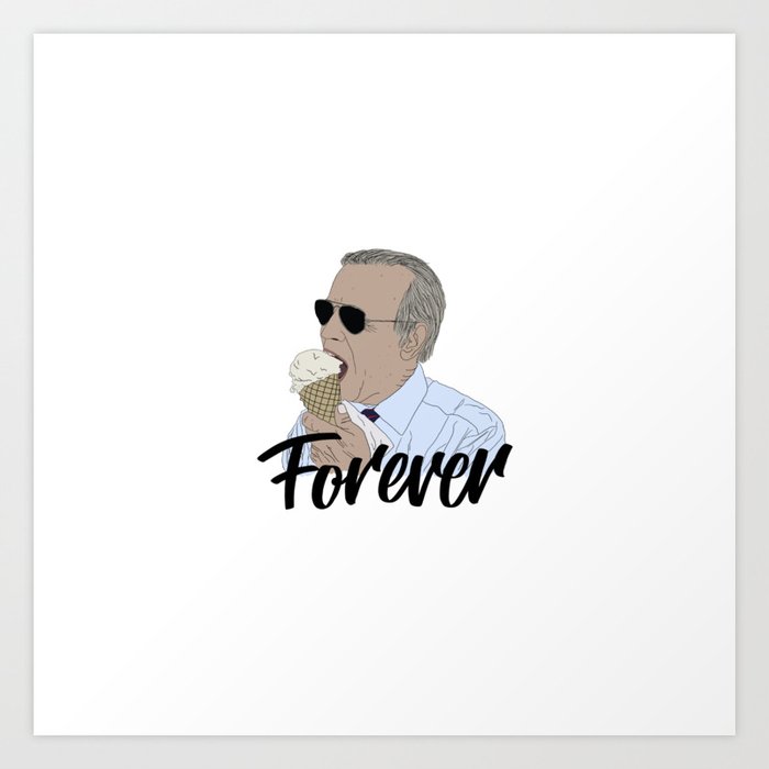 Joe Biden Eating Ice Cream Forever. Art Print