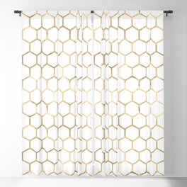 Golden Honeycomb Pattern Blackout Curtain