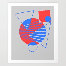 Stripes and punch holes -01B Art Print