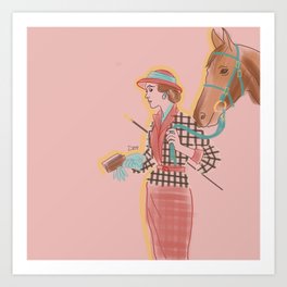 Woman with Horse #1 Art Print