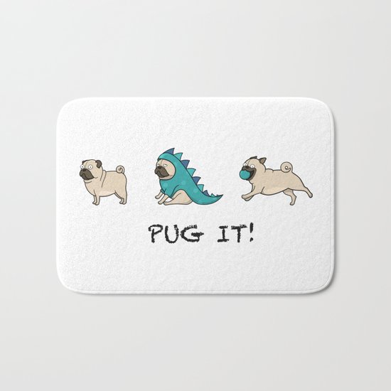 PUG, PUGS (great on teeshirts)! Bath Mat