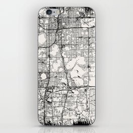 USA, Orlando - Vintage City Map - Black and White iPhone Skin