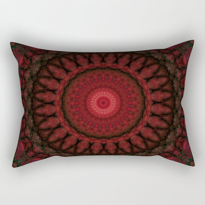 Mandala in different red tones Rectangular Pillow