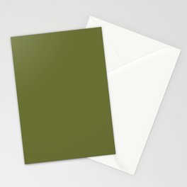 Dark Green-Brown Solid Color Pantone Calla Green 18-0435 TCX Shades of Green Hues Stationery Card