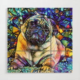 Pug Dog Glass Color PAINT Wood Wall Art