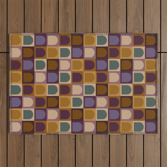 Checkered Arch Pattern IX Outdoor Rug