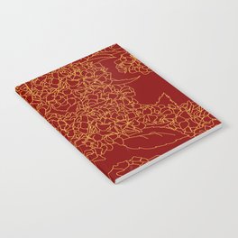Floral 1 Hydrangea Red Notebook
