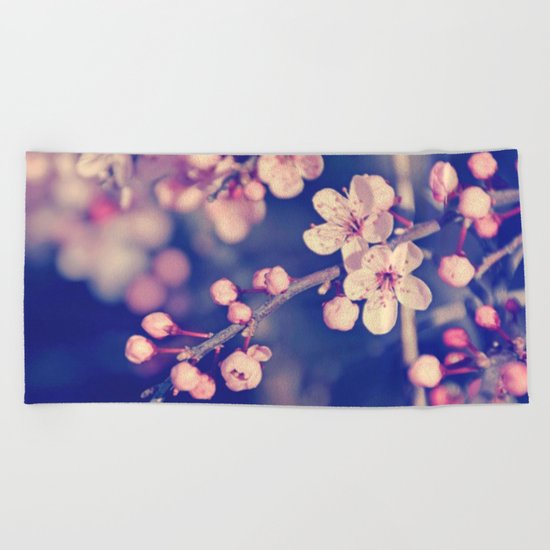 Gentle Rose Cherry Blossom Beach Towel