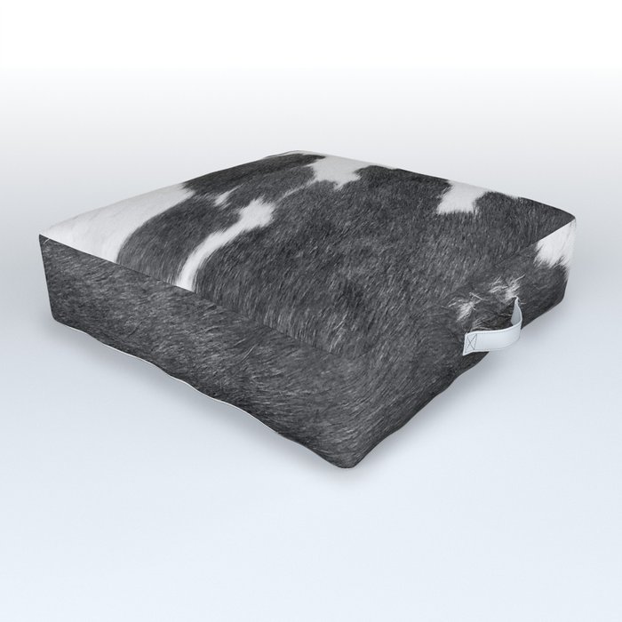 Monochrome Cowhide Composition Outdoor Floor Cushion