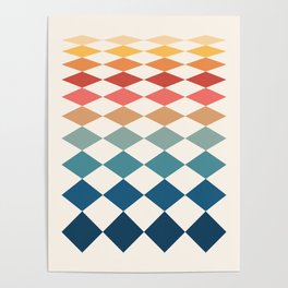 Geometric Shape Patterns 20 in fun bright rainbow themed Poster