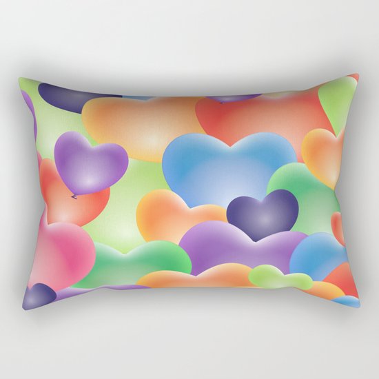 Valentine Balloon Hearts Rectangular Pillow