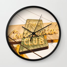 The Continental Club Wall Clock | Other, Color, Digital, Sky, Yellow, Photo, Sign, Club, Neon, Midcentury 