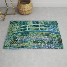 Claude Monet - Water Lilies And Japanese Bridge Area & Throw Rug