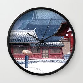Tenno-ji, Ōsaka by Hasui Kawase Wall Clock