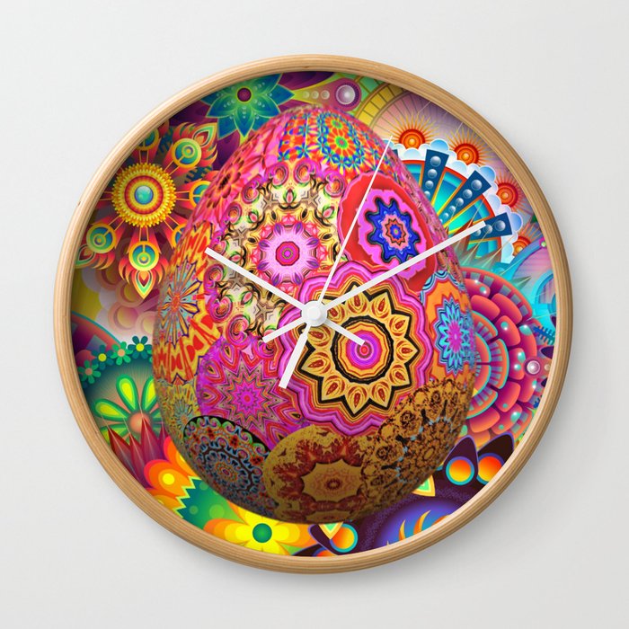 Psychedelic Cosmic Egg Wall Clock