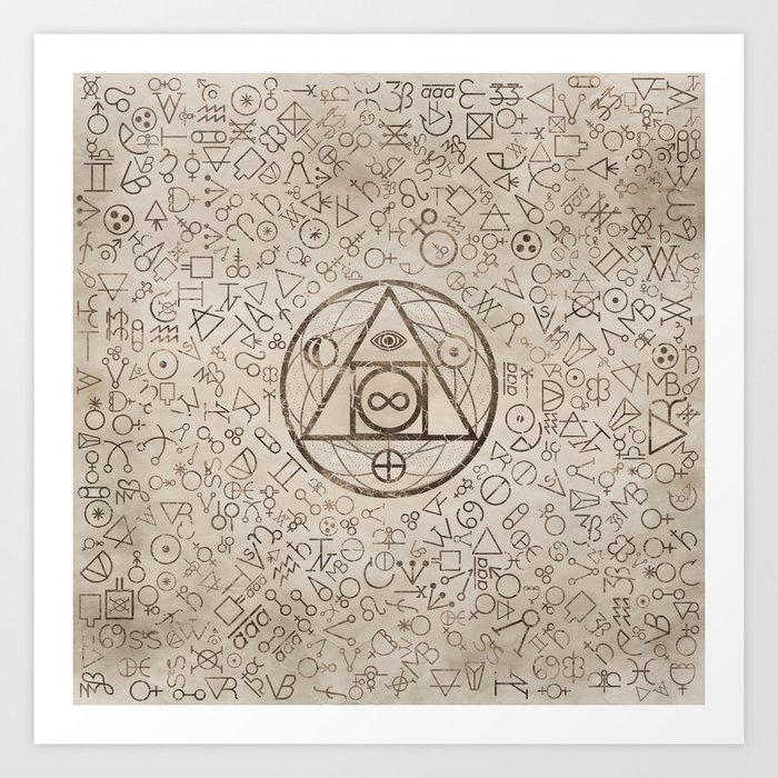 Philosopher S Stone Symbol And Alchemical Pattern 3 Art Print By K9printart Society6