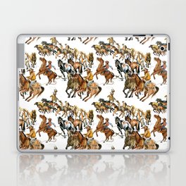 Running horses seamless pattern. American cowboy. Wild west. watercolor tribal texture. Equestrian illustration Laptop Skin