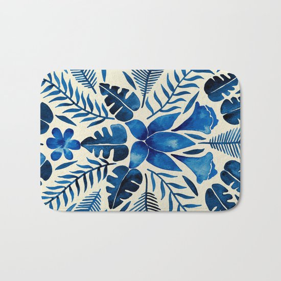 Tropical Symmetry – Navy Bath Mat
