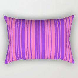 [ Thumbnail: Hot Pink and Purple Colored Striped/Lined Pattern Rectangular Pillow ]