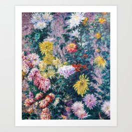 Gustave Caillebotte - White and Yellow Chrysanthemums Art Print