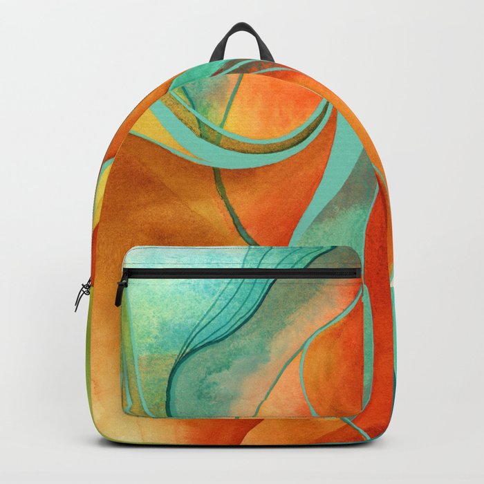 Abstract Bohemian Colorful Watercolor and Gouache Backpack