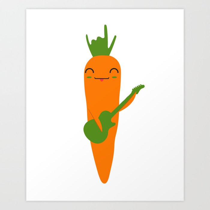 ROCK AND ROLL CARROT Art Print