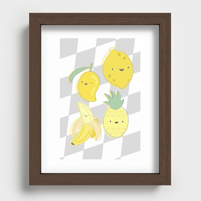 Groovy Yellow Fruit Recessed Framed Print