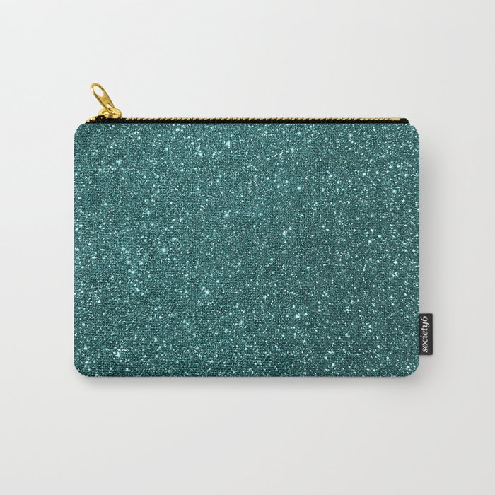 Aqua Teal Turquoise Glitter Carry-All Pouch