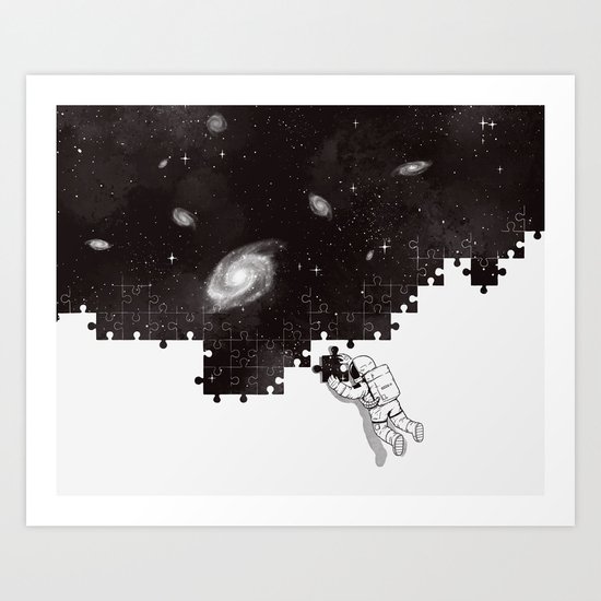 SOLVING THE BIG PUZZLE Art Print