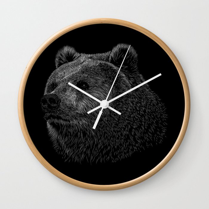 Bear Grizzly Wall Clock