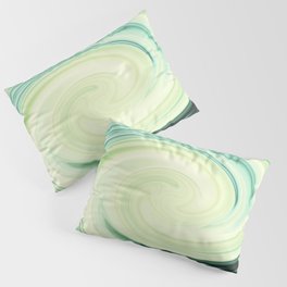 Green, White, Blue Abstract Hurricane Shape Design Pillow Sham