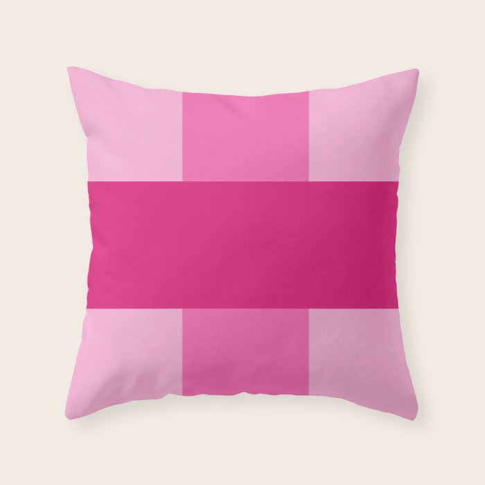 Standard Floral Pattern Hot Pink Throw Pillow