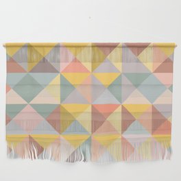 Earthy Pastel Triangles Wall Hanging