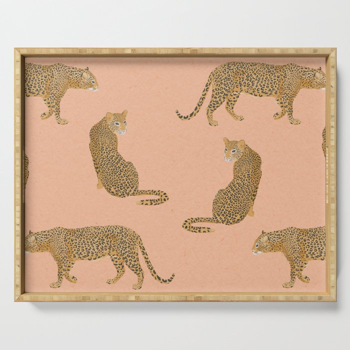 sunset leopards Serving Tray