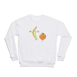 Happy banana with wet peach Crewneck Sweatshirt