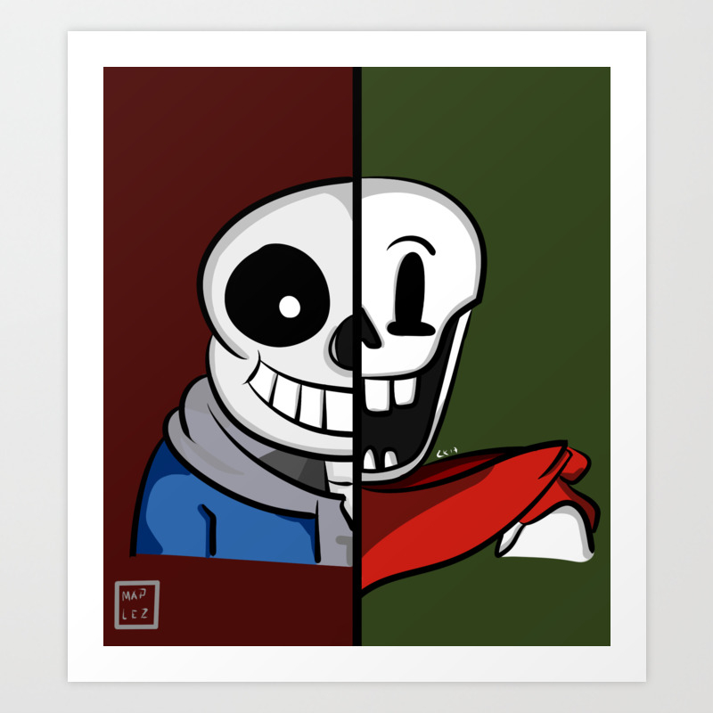 Sans Papyrus Undertale Art Print By Maplez Society6 Sans Papyrus Undertale Art Print By Maplez Society6