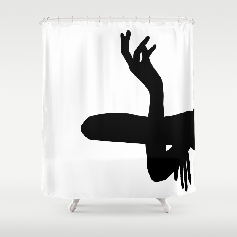 Figure Silhouette Drawing Kelly, Silhouette Shower Curtain