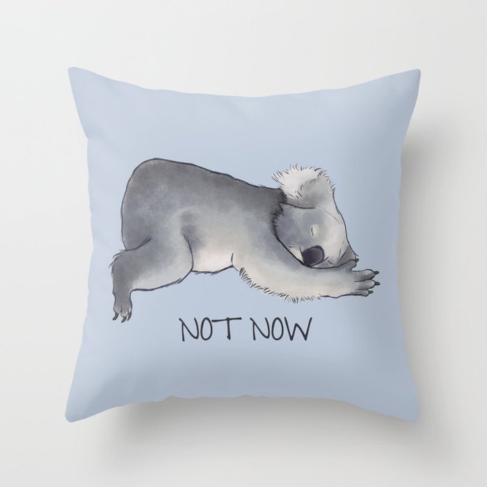 Koala Sketch - Not Now - Lazy animal Throw Pillow