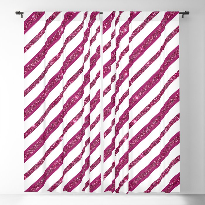 Glitters Diagonal Colorful Pink  Blackout Curtain