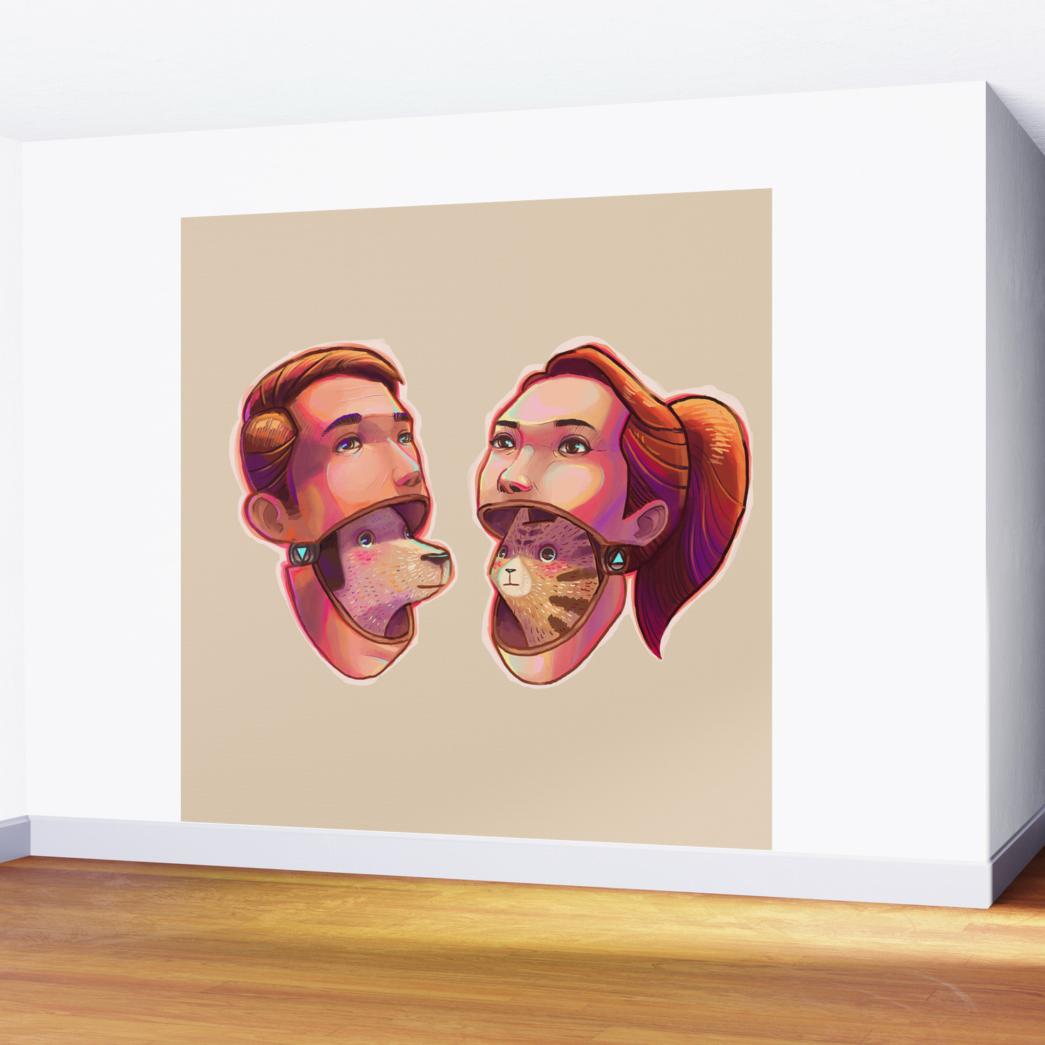 Dog People Vs Cat People Wall Mural By Andresmoncayo Society6