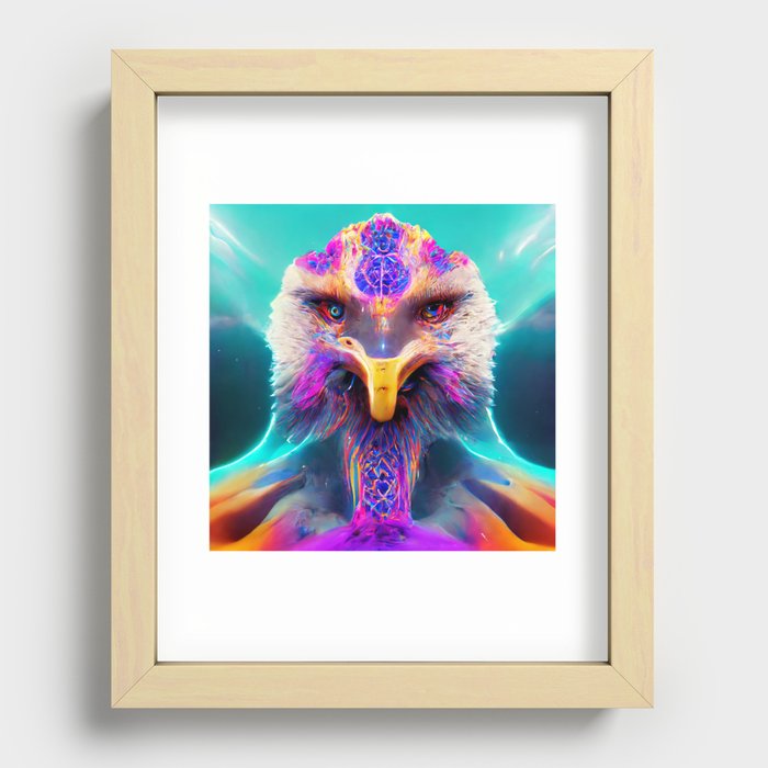 Psychedelic Eagle Recessed Framed Print