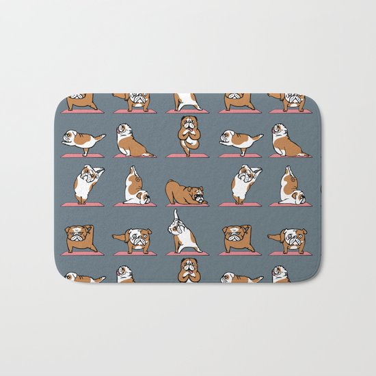 English Bulldog Yoga Bath Mat